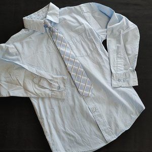 BOY'S DRESS SHIRT AND CLIP ON TIE